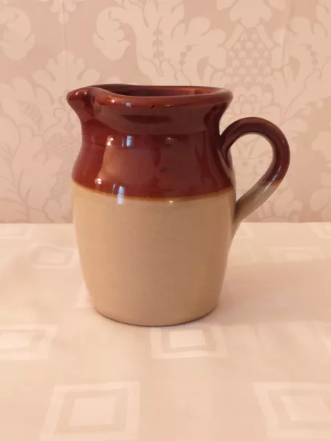 Vnt: Pearsons Of Chesterfield – Brown / Cream Jug – Treacle Glazed Stoneware