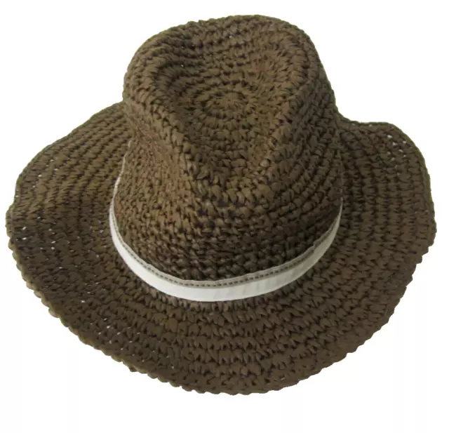 NORDSTROM Straw Hat Floppy Bucket Hat Brown ONE SIZE - New NWT