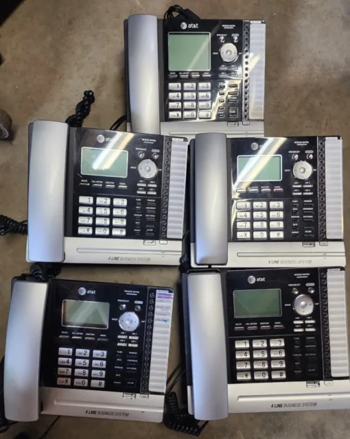 AT&T ms2015 4-Line Phone Small Business System with Power Adapter Lot of 5