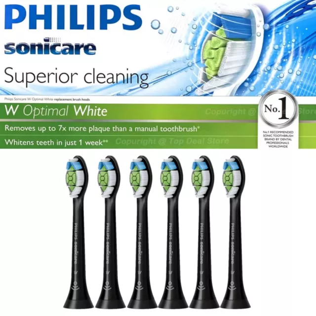 6x Genuine Philips Sonicare W Optimal White Replacement Electric toothbrush head