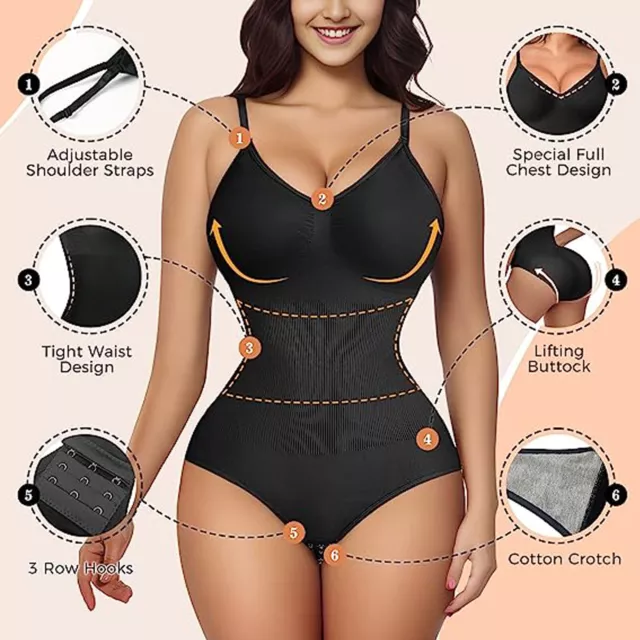 Laides Seamless Full Body Shaper Firm Tummy Control Shapewear Slimming Bodysuit 3