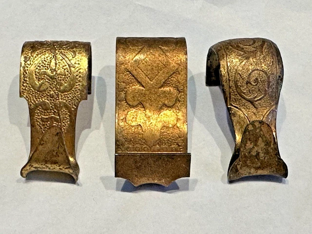 Victorian Antique Brass Ornate Picture Rail Hooks Moulding Rail Hooks Hangers