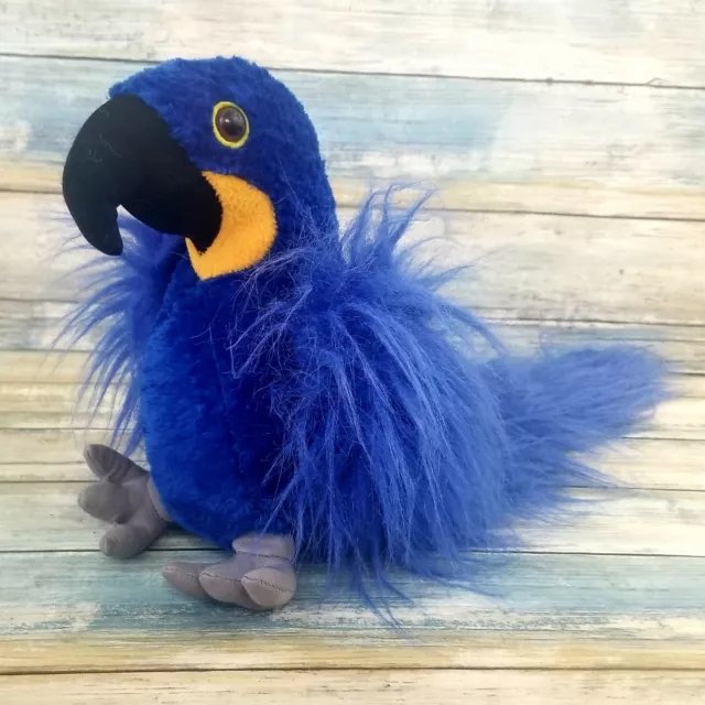 Fiesta Macaw Bird Plush 12" Blue Yellow Realistic Parrot Stuffed Animal Toy