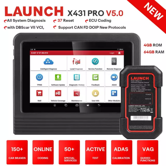 2024 Launch X431 V V5.0 8inch Tablet Wifi/Bluetooth Full System Diagnostic Tool