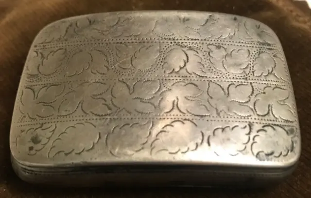 English 1810 Georgian Sterling Silver Snuff Box with Curved Shape