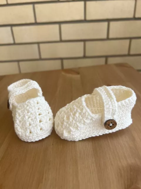 Handmade knitted baby booties.100% Cotton. Gift for newborn baby girl, baby boy 3