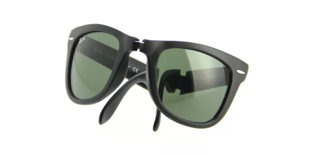 Ray Ban Folding Wayfarer Black 4105 601 Sunglasses 50mm Matte New