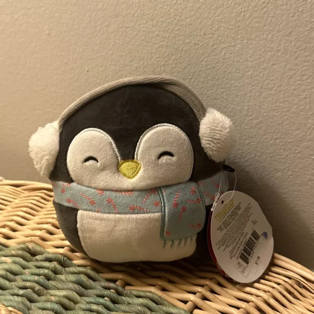 2021 Squishmallows Luna the Penguin Candy Cane Scarf Christmas Holiday 5” Plush