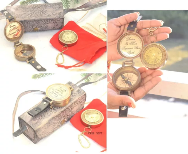 Collectible Compass Brass Flap Compass with Engraved Cover Directional Compass