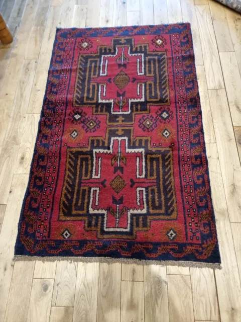 NewHand made Hand Knotted AFGHAN Belouch Rug 138cm X 86cm