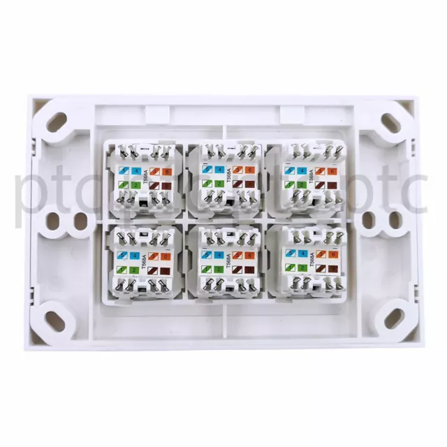 6 Gang Wall Plate Wallplate Clipsal Style 1 RJ45 Cat 6 Data Network LAN Jack 2