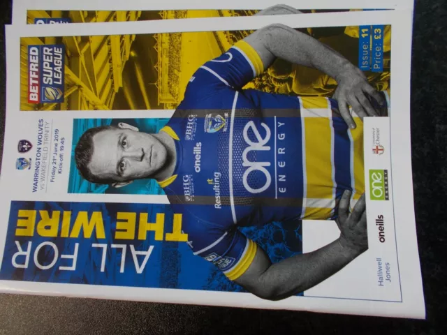 21.6.2019 Warrington Wolves v Wakefield Trinity programme