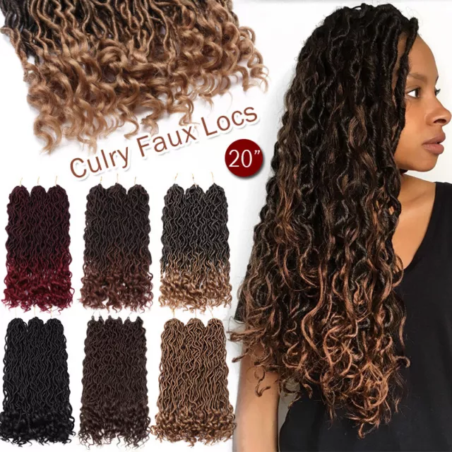 Goddess Faux Locs Curly Crochet Braids Braiding Hair Extensions Thick Natural UK