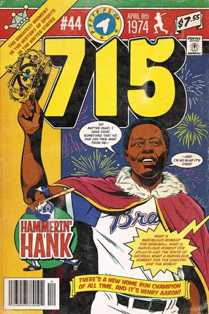 Hank Aaron Pop Fly Pop Shop Art Print By Daniel Jacob Horine - Hall Of Fame