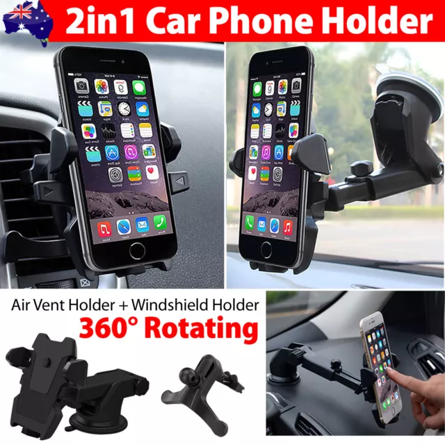 Universal 360° Windshield Car Mount Holder Phone Stand For GPS Mobile iPhone 15