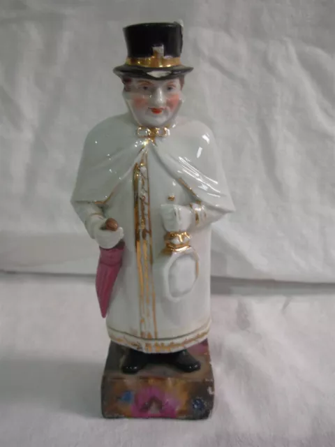 Rare Antique German Porcelain Figural "Watchman" Hidden Match Holder & Striker