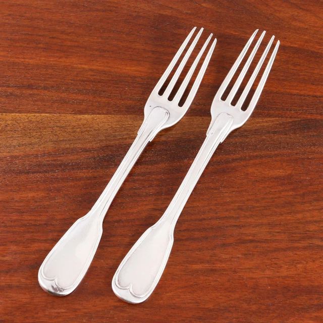 2 G? Early French Sterling Silver Dinner Forks Paris 1787 French Fiddle Thread