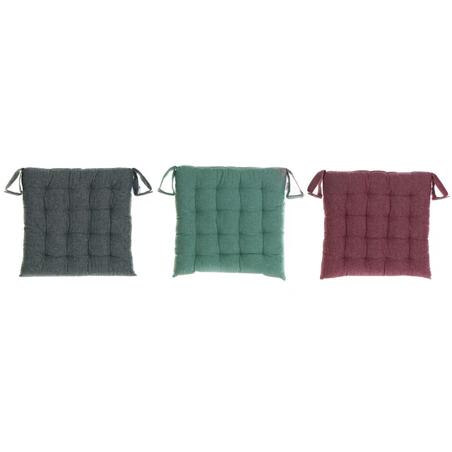 Coussin DKD Home Decor Gris Vert Bordeaux 3 Unités 40 x 5,5 x 40 cm Coton