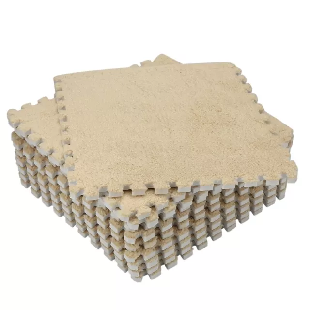 10 Piece Interlocking Foam EVA Fuzzy Mat Flooring  Carpet Tiles for Kids -8728 3