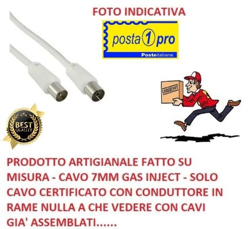Trade Shop - Cavo Da 20 Metri Prolunga Maschio A Maschio Coassiale Per Tv Maxtech Cav-tv20m - | Leroy Merlin