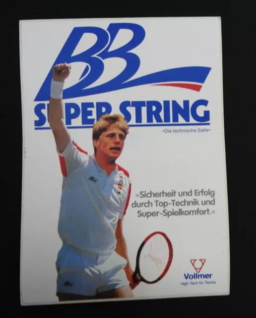 Adesivo Pubblicità Boris Becker Bobbele Tennis-Saiten BB Eccellente String 90er