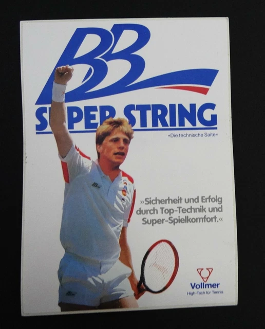 Adesivo Pubblicità Boris Becker Bobbele Tennis-Saiten BB Eccellente String 90er