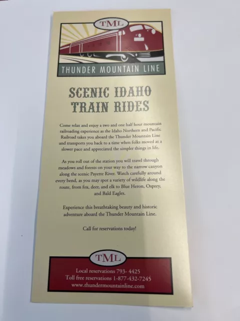 Defunct Thunder Mountain Line Railroad Brochures (2). Approx 2005