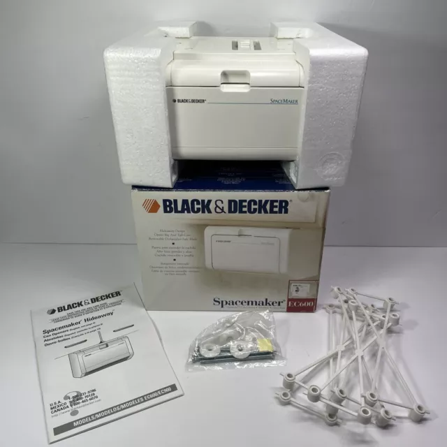Vintage Black+Decker Hideaway Can Opener Electric White Tested and Working