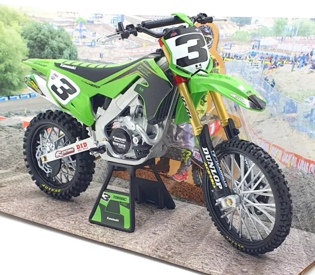 NewRay 1/6 Scale Diecast 49663 - Kawasaki KX450 Motorbike Eli Tomac #3 - Green