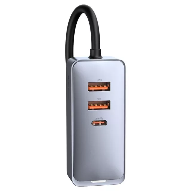 Baseus Zigarettenanzünder KFZ Ladegerät 3x USB / USB Typ C Autoladegerät 120W 3