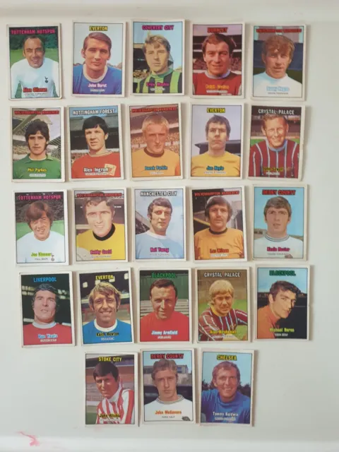 A&BC FOOTBALLER FOOTBALL CARDS ORANGE BACK SERIES 3 1970 x 23 (A)