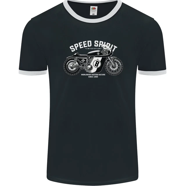Kustom Kulture Cafe Racer Biker Motorbike Mens Ringer T-Shirt FotL