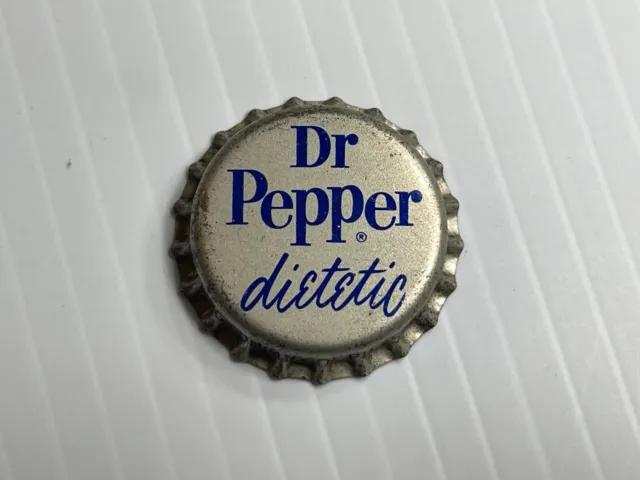 Vintage- Dr Pepper Dietetic Soda Bottle Cap *Cork Back* (Silver In Color)