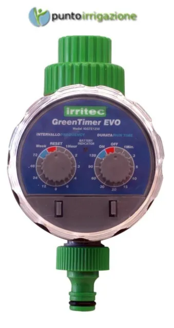Programmatore centralina irritec a batteria Green Timer EVO per rubinetto 3/4"