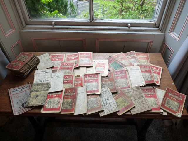 JOB LOT X 50 ANTIQUE CLOCK ALMANACK BOOKS 1800-1900's HARTLEYS YORKSHIRE DIALECT