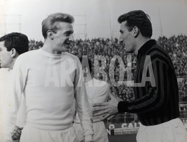 Photo Vintage Originale – Milan Vs Roma 1951, Luciano Tessari, Tirage 24x18 Cm