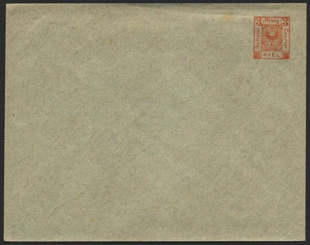 KIEL A U 2 BRIEF, COURIER: 1899, Umschlag 3 Pf. orange Stadtwappen, *, feinst