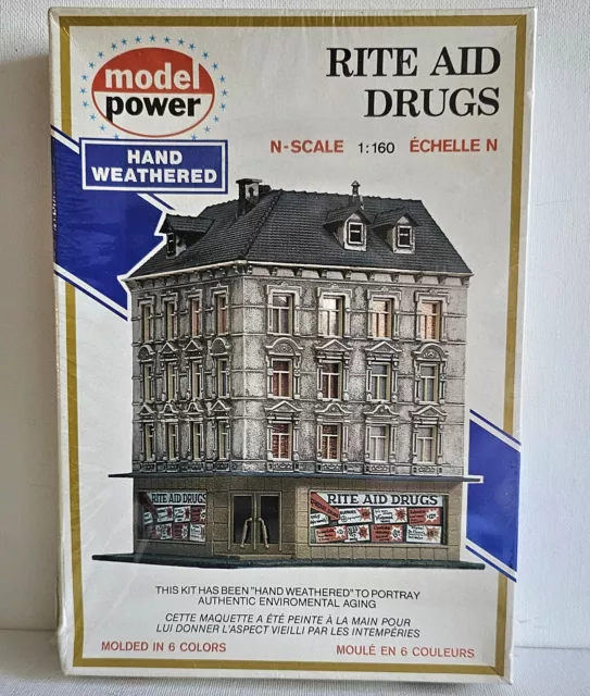 Model Power 1543 N Scale Rite Aid Drug Shop Building Kit. Vintage West Germany