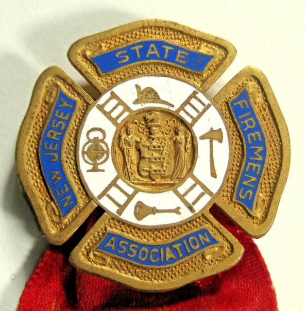 New Jersey State Firemens Assoc 47th Ann Convention Delegate Badge 1924 2