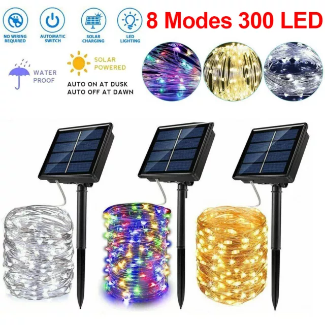 LED Solar String Lights Outdoor Garden Yard Decor Lamp Waterproof Fairy Light US