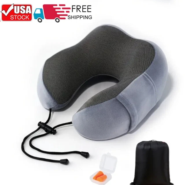 Pillow Travel Neck Support Cushion Inflatable Airplane Head Memory Foam Rest