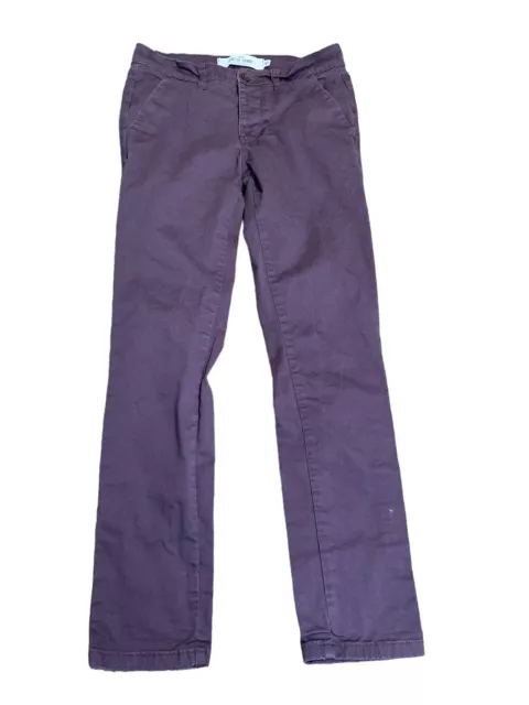 Topman Mens Purple Flat Front Dark Wash Stretch Skinny Pants Size 30 x 30