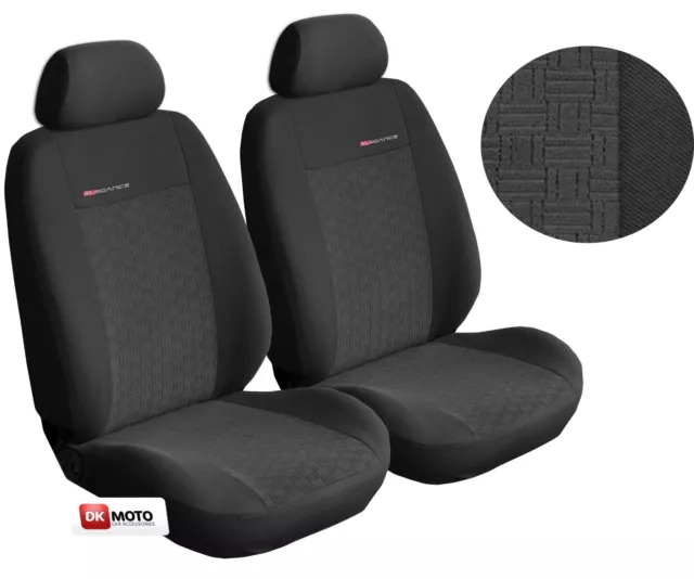 2 X CAR SEAT COVERS pair for front seats fit VW Caddy charcoal grey PATTERN 1 2