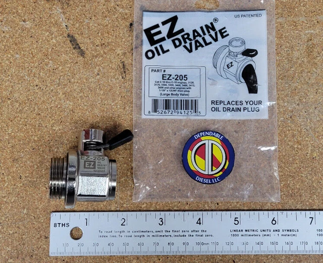 EZ OIL DRAIN Valve for Caterpillar 3406E C15 C13 C12 C10 3408. P/N EZ