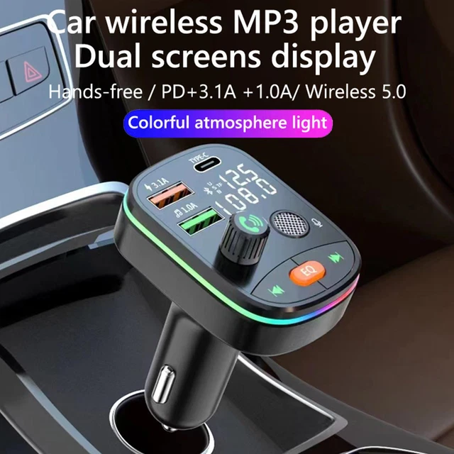 Trasmettitore FM auto wireless Bluetooth lettore MP3 radio 2 adattatore caricabatterie USB B0