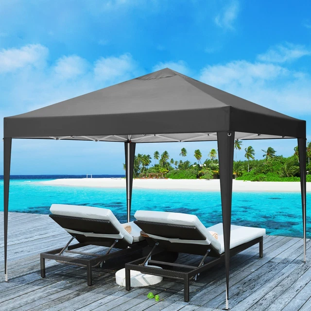 Padiglione Pieghevole Professionale ShelterLogic QuikShade 3x3 Metri – Incl. 4 Pannelli Laterali – Bianco