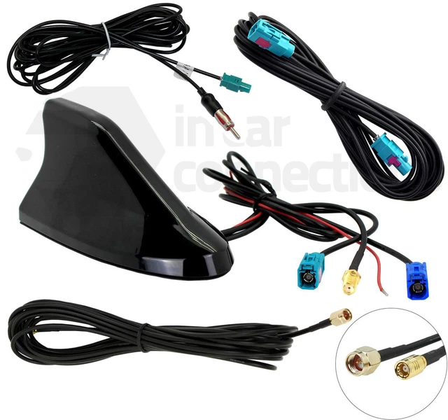 Antenne Voiture Eightwood 40cm - Réception FM/DAB Puissante - Universelle Avec Adaptateurs M4 M5 M6 - Pour Améliorer Le Signal Auto