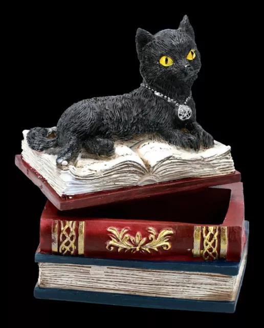 Cercueil - Chat Sur Rouge Livres - Fantastique Petite Boîte à Bijoux Boite Déco