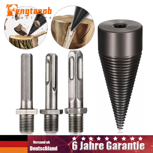 Holzspalter Kegelspalter Bohrer Drill Kegel Spaltbohrer Für Bohrmaschine 32mm DE