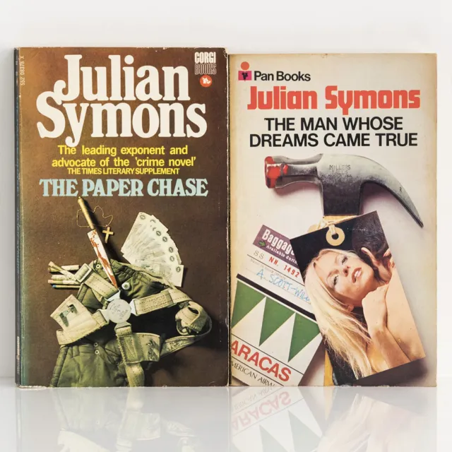 JULIAN SYMONS The Paper Chase + The Man Whose Dreams Came True - 1970s 1st thus
